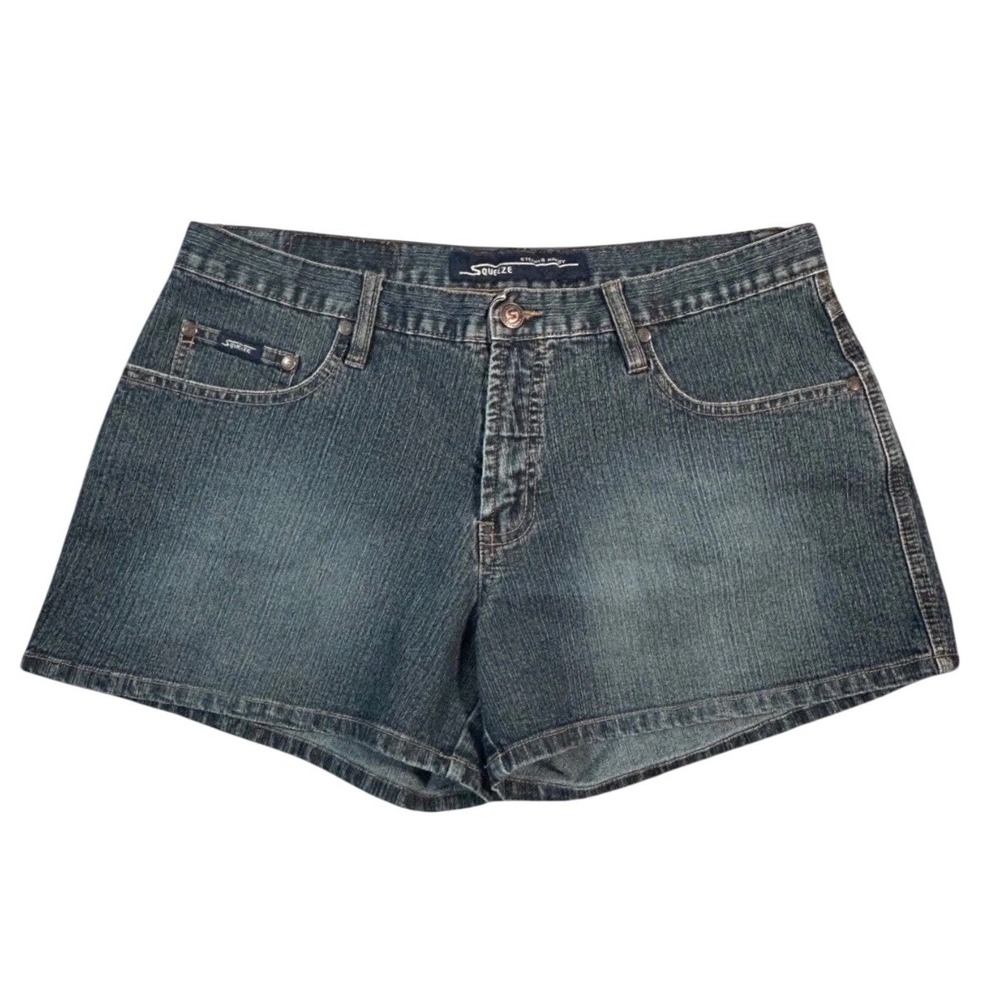 Squeeze Stephen Hardy Shorts Denim Jean Blue Wash Womens Sz 13/14 Y2K 5-Pockets